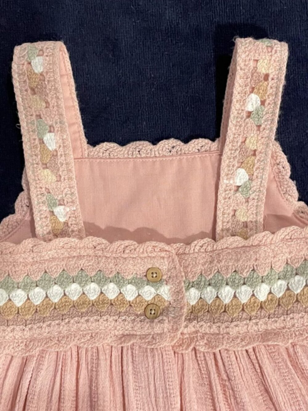 NWOT Haute Hippie 3T Pink Boho Dress | Crochet Bodice & Cotton Gauze - Picture 12 of 16
